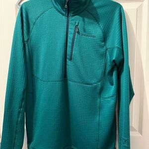 Men’s M Patagonia Teal R1 Grid Fleece Half Zip